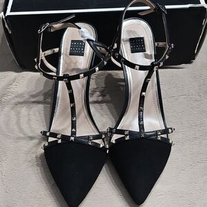 White House Black Market Black Studded Heels